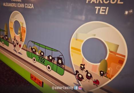 detaliu panou recalama autobuz